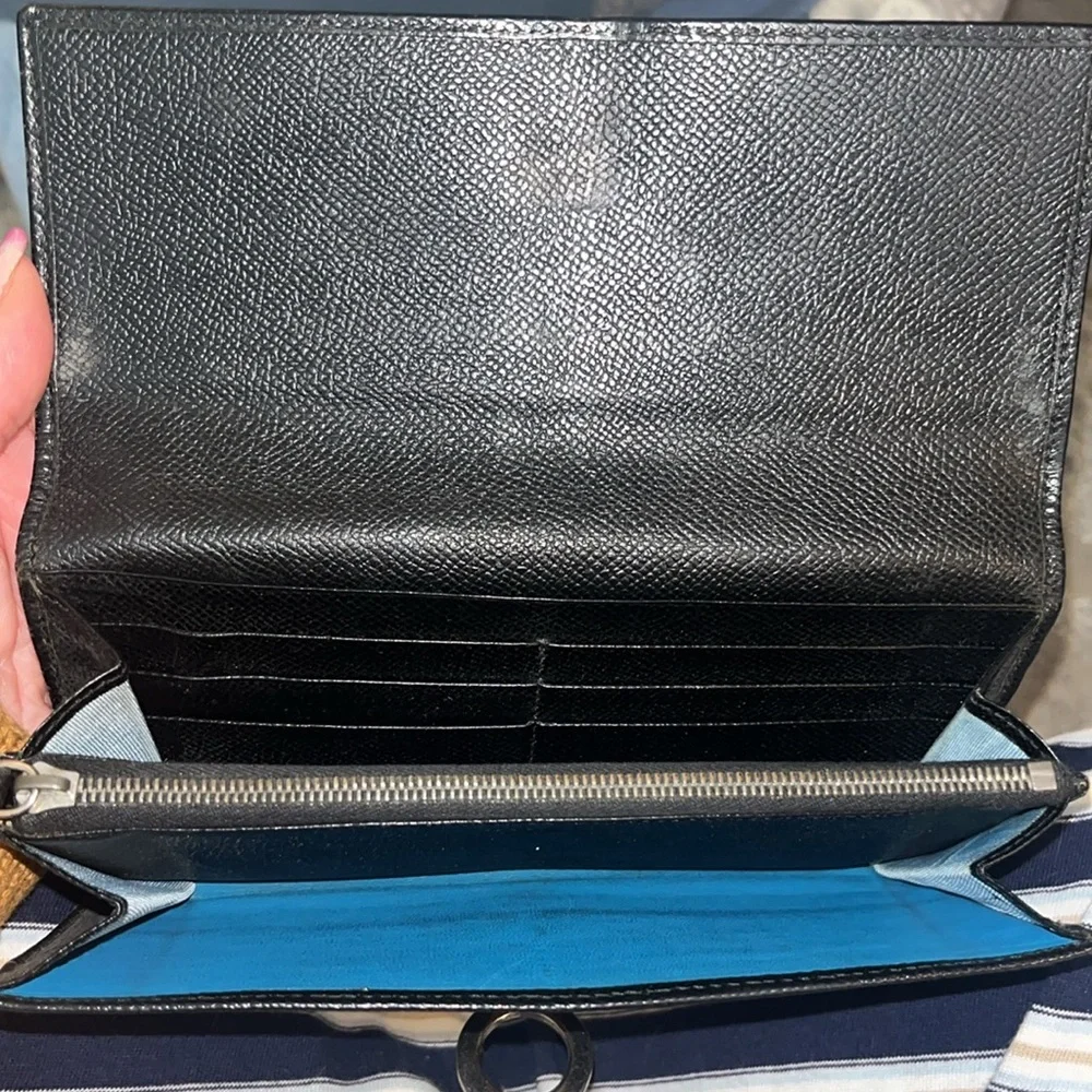 BVLGARI Clip Bi-Fold Long Wallet Bulgari Brugali Leather Authentic